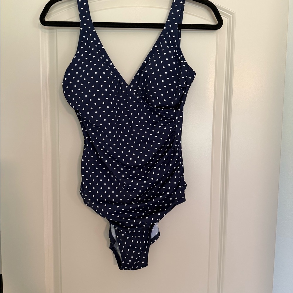 Kirkland Signature Navy Polka Dot One Piece Swimsuit